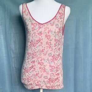 apt. 9 Pink Red Blue Floral Lace Trim Chemise Nightgown Sleeveless Scoop S